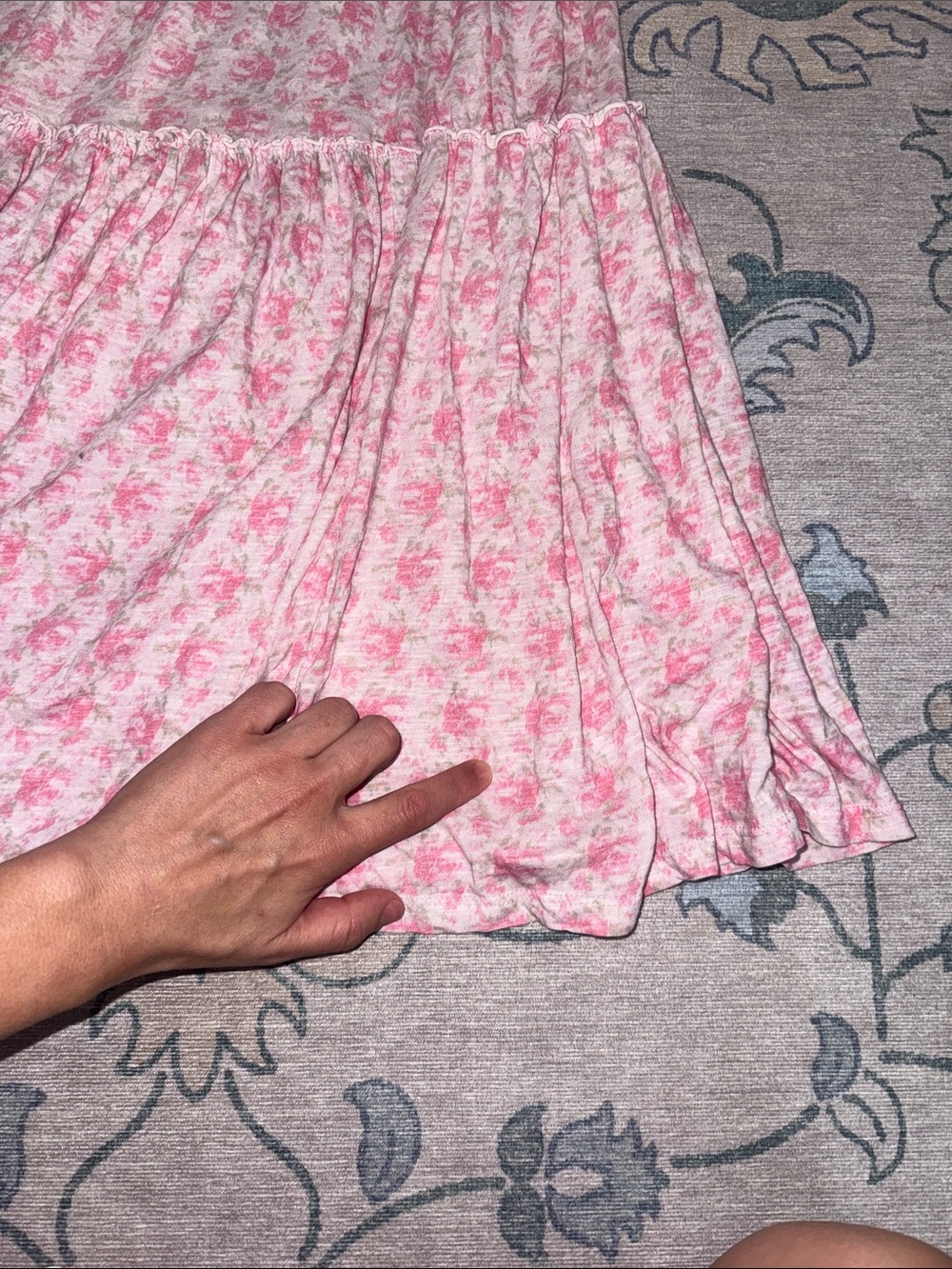 LoveShackFancy Chesie Pink Floral Smocked Maxi Dress Ruffle Straps Rosebud Print - Picture 10 of 10